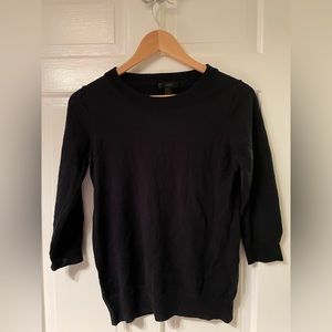 JCrew Crew neck 3/4 navy sweater